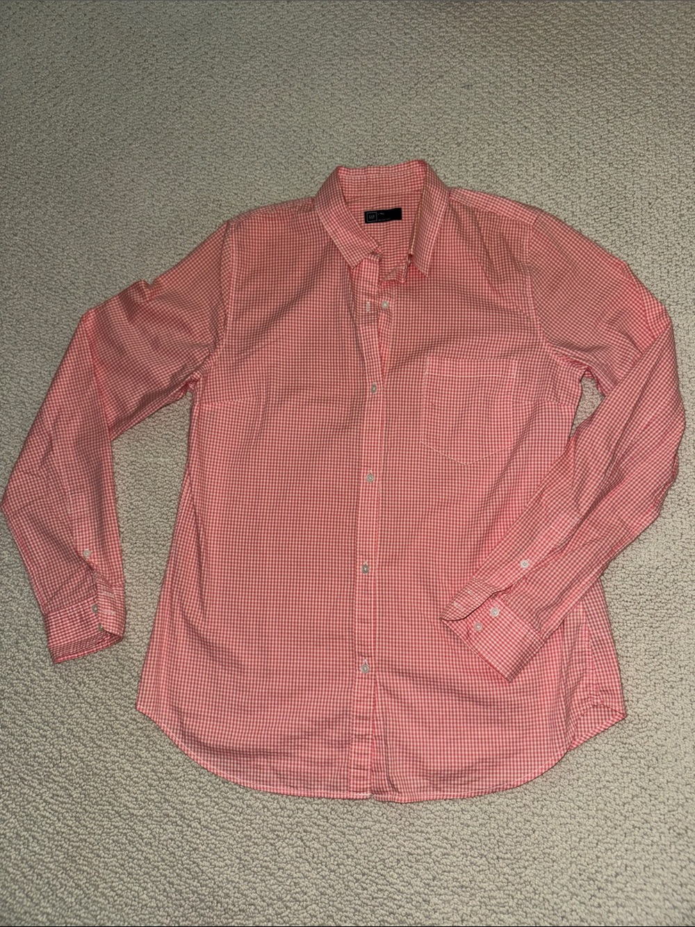 GAP Orange Gingham Button-Down Shirt